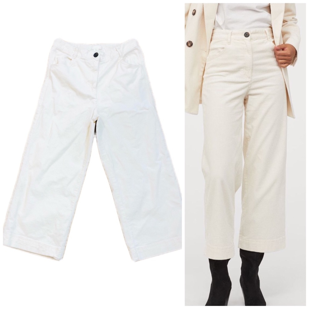 H&M Ivory Heavy Cotton Corduroy NWOT Measurements: Waist “15 Rise “12 Inseam “15